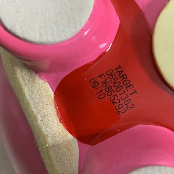 Target Piggy bank 8.5" pink 2010 Christmas pig with lashes Santa's hat and skirt - Picture 11 of 12